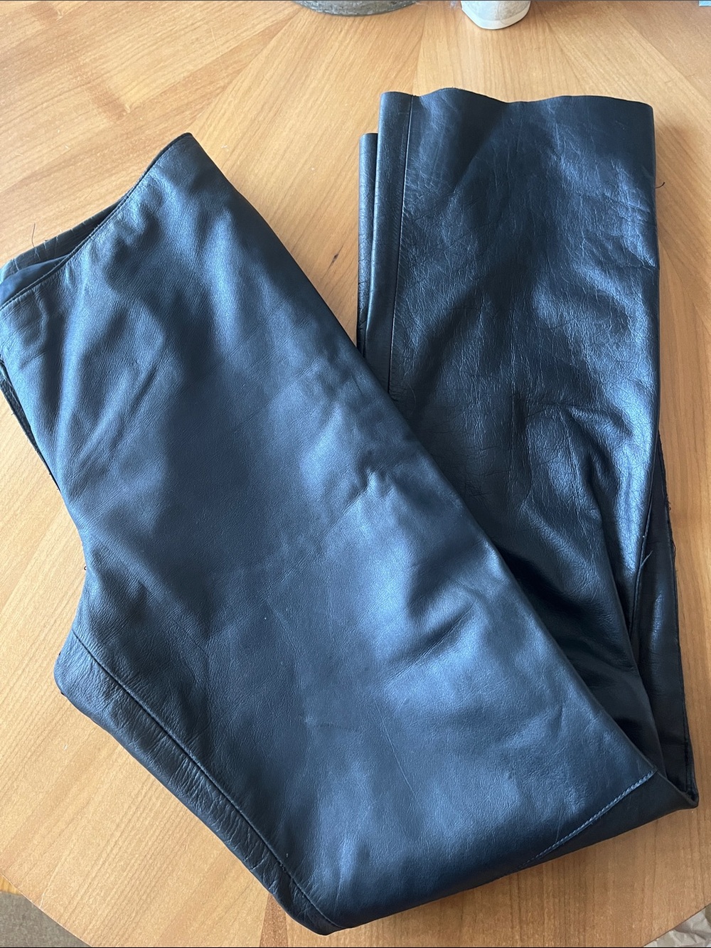 Kenneth Cole Leather Straight-Leg Pants - 30 x 32 (altered)